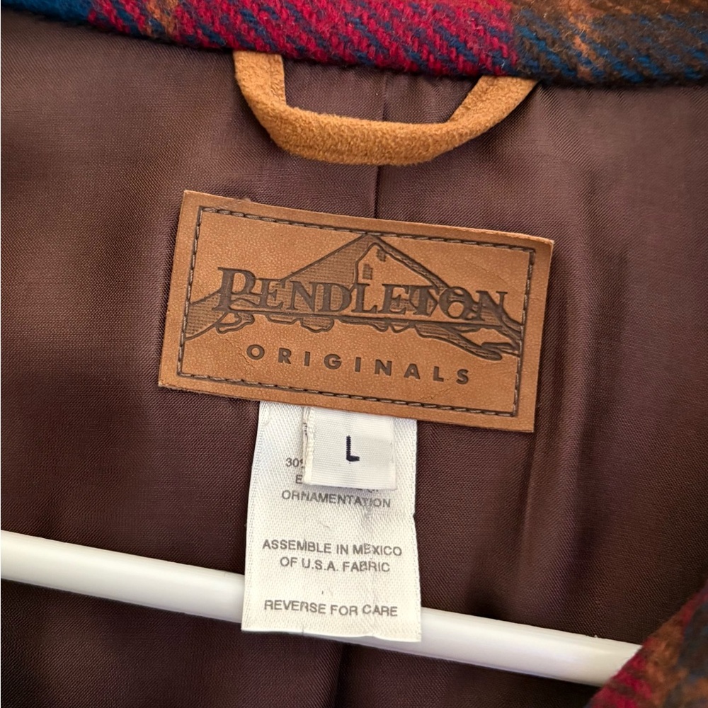 Vtg Pendleton Wool Shadow Plaid Tartan Chore Barn Jacket Shacket | Size Large - Picture 5 of 7